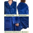thumbnail image 4 of PAVILIA Women Hooded Plush Soft Robe | Fluffy Warm Fleece Sherpa Shaggy Bathrobe (L/XL, Royal Blue), 4 of 7
