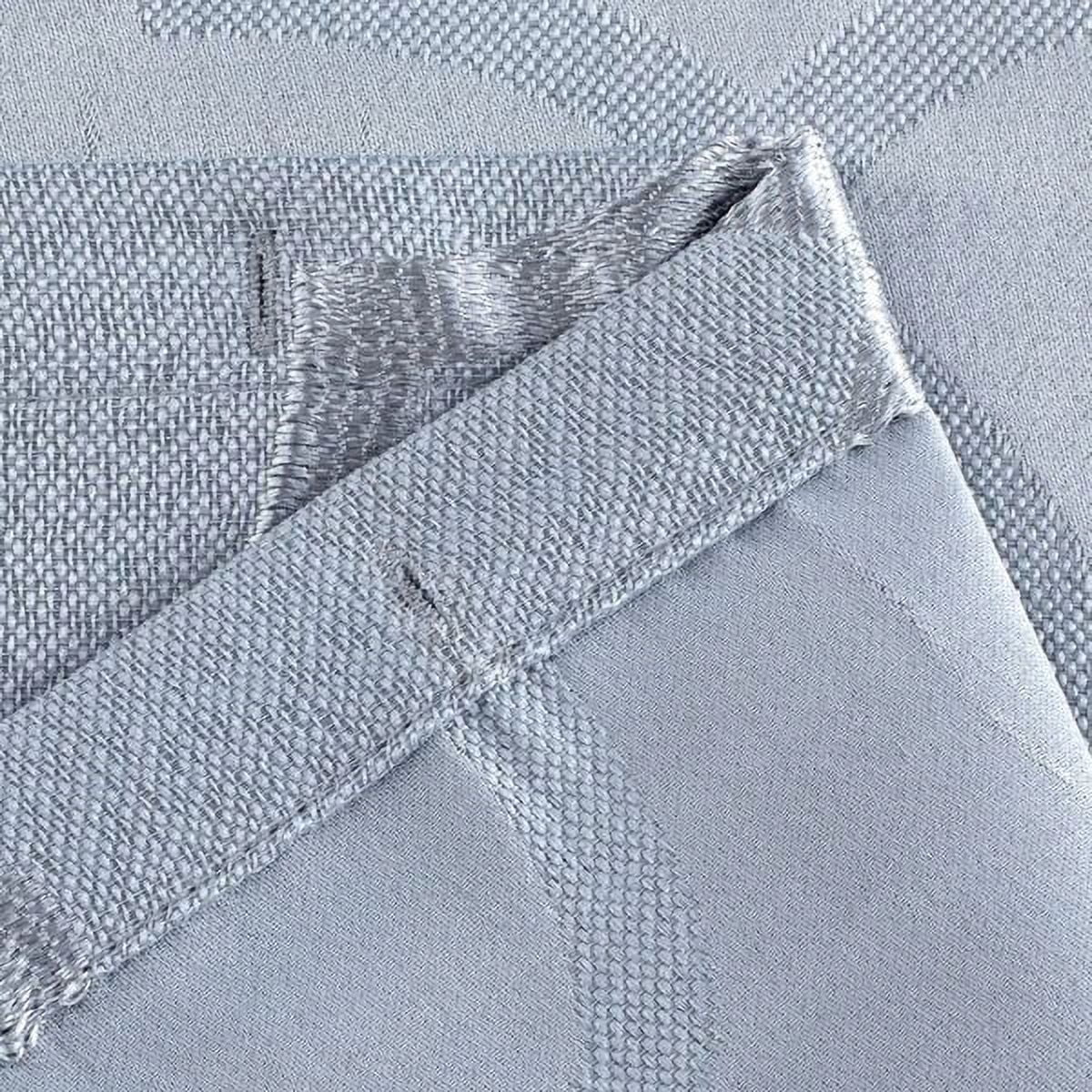 Dainty Home Carly SilverContemporary intricate Textured Embossed Weaved Geometric Cotton Feel Designed Shower Curtain 70" x 72"