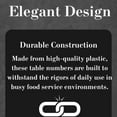 thumbnail image 4 of FAVSTOCK Double Sided Plastic Table Numbers for Restaurant, Wedding Seating Signs for Party, Banquets, Table Numbers - 4" x 4" White on Black (50), 4 of 6