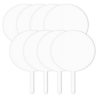 30 Resin stirrers, Cake topper flat sticks, Clear Transparent solid  acrylic/plastic, Round Head 19cm long cocktail mixer