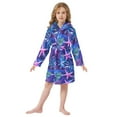 thumbnail image 6 of FORMRS Niños Bathrobe Unisex Hooded Robe Soft Plush Pajamas Sleepwear, Size 7-9T, Neon Pink Starfish, 6 of 7