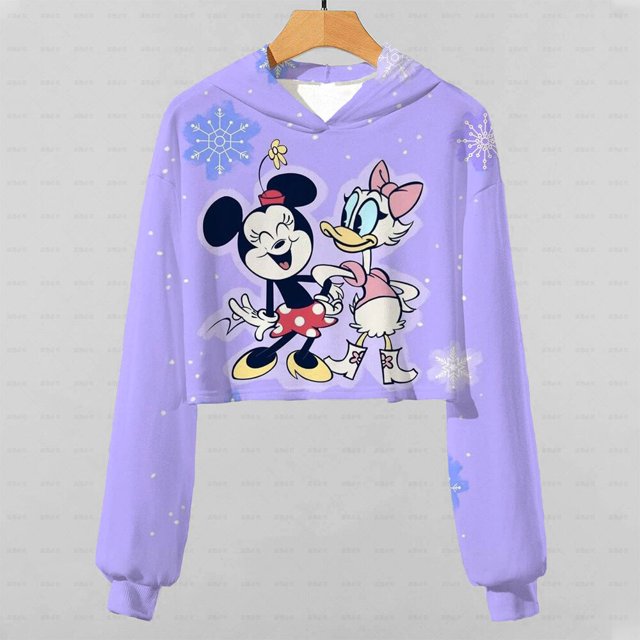 Sudadera con capucha para niños Nueva temporada escolar Top Primavera y otoño Niñas Cute Minnie Bubble Blowing Pattern Printed Short Hoodie140 heqiyong CONDUJO