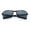 All Black, variant on Mens 90s Rectangular Metal Rim Sport Wrap Arm Sunglasses Silver - Blue Mirror