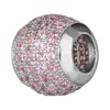 Disney Sleeping Beauty Girls' Pink CZ Rhodium Plated Sterling Silver Bead