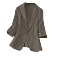 thumbnail image 4 of Veste de Complet Décontractée pour Femmes avec Col à Revers et devant Boutonné, Mélange Léger Polyester-Spandex, Longueur Régulière, Noir, P, 4 of 9