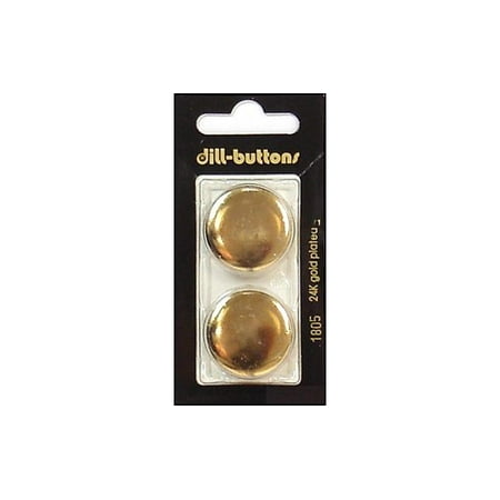 Dill Buttons 25mm 2pc Shank Gold Metal