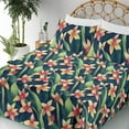 thumbnail image 3 of Ambesonne Floral Fitted & Flat Sheet with Sham 3 Pcs Set, Carnivorous Exotic Print Art, Twin, Pale Yellow Fern Green, 3 of 5