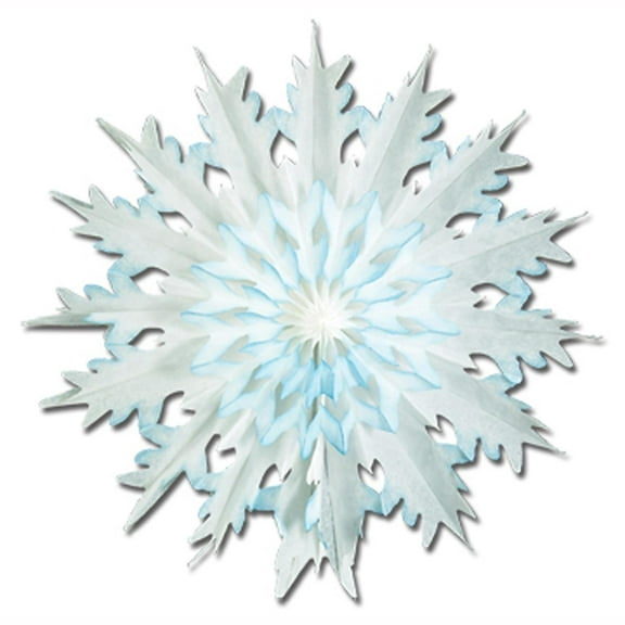 24 Piece Beistle Christmas Packaged Dip-Dyed Snowflakes