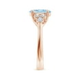 thumbnail image 3 of ANGARA Natural Oval 1.5 ct Aquamarine Engagement Ring with Diamonds in 14K Rose Gold for Women (Size-9x7mm) | March Birthstone, Anniversary, Jewelry Gift for Women | Natural Aquamarine Ring, 3 of 10