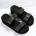 thumbnail image 3 of Vedolay Platform Sandals Womens Flat Sandals Comfortable Summer Elastic Ankle Strap Flip Flops Casual Bohemian Beach Shoes,Black 9, 3 of 5