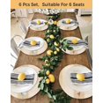 thumbnail image 4 of 13 Inch Round Placemats Set of 6, Yellow Summer Coastal Non Slip Heat Insulation PP Table Mats, Modern Ocean Waves Starfish Shell Washable Place Mats for Kitchen Dining Party Table Decor, 4 of 7