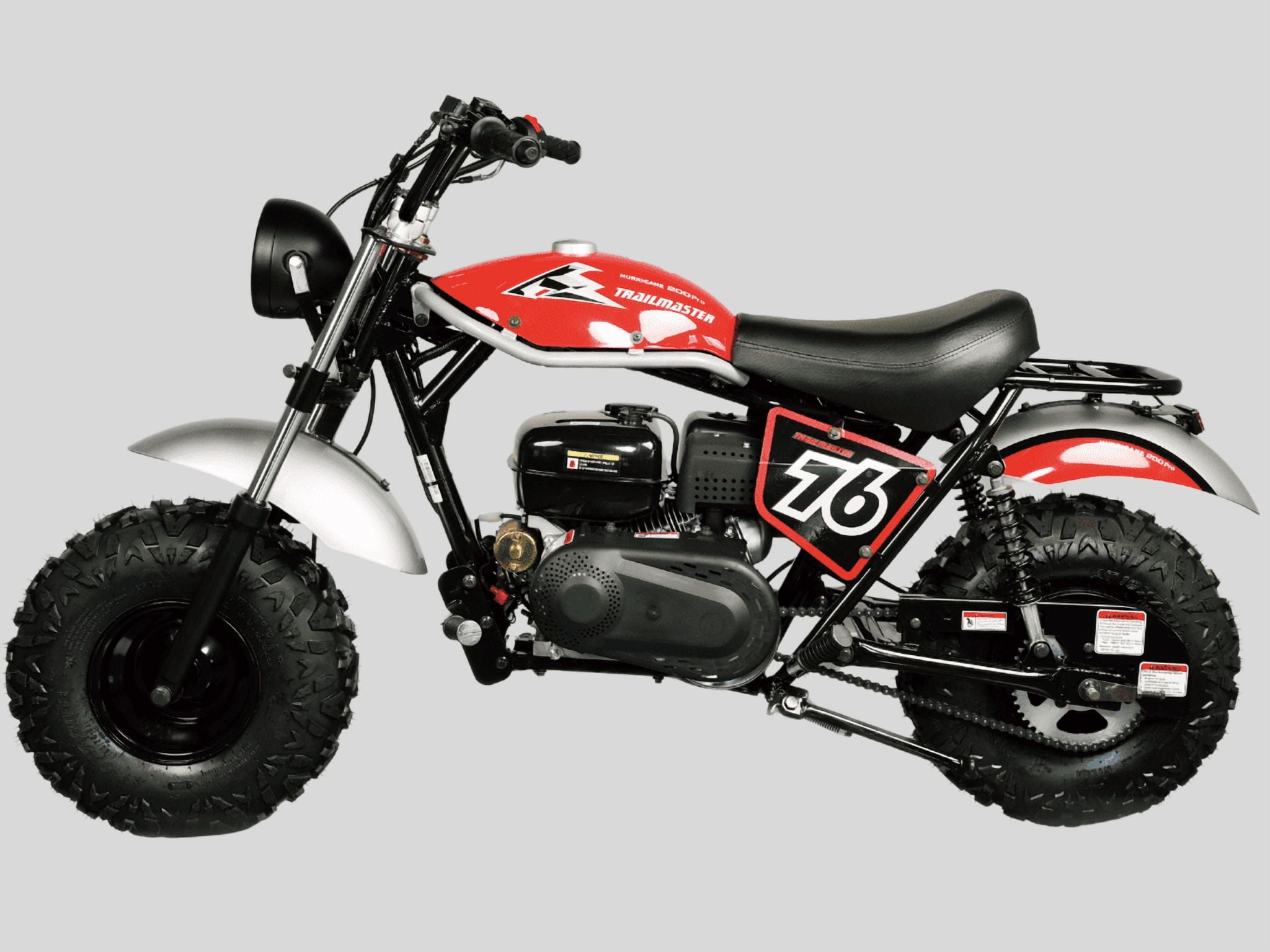 Trailmaster Hurricane 200 Pro Mini Bike, 196cc 4-Stroke Engine, Electric Start, Front & Rear Disc Brakes, LED Headlight, Max Speed 25 MPH (Blue)