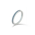 thumbnail image 2 of Arista Created Blue Topaz Eternity Fashion Women's Wedding Band in Silver Overlay Brass, 2 of 3
