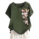 thumbnail image 1 of Camisas de Manga Corta para las Mujeres Blusas de Impresión Casual Botón Cuello Redondo, Top de Verano Ligero para el Día Y el Trabajo, 1 of 7