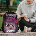 thumbnail image 6 of Cartoon Anime Invader Zim Backpack for Women, Men, Unisex 17 Inch Schoolbag Backpack Rucksack Large Capacity Shoulder Bag Travel Bags Students Bookbag, 6 of 8