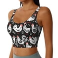 thumbnail image 2 of Fotbe Laying Hens And Roosters Pattern Womens' Sports Bra Longline Wirefree Padded with Medium Support Sports Moisture-Wicking Workou Vest,Tank Top-X-Large, 2 of 7
