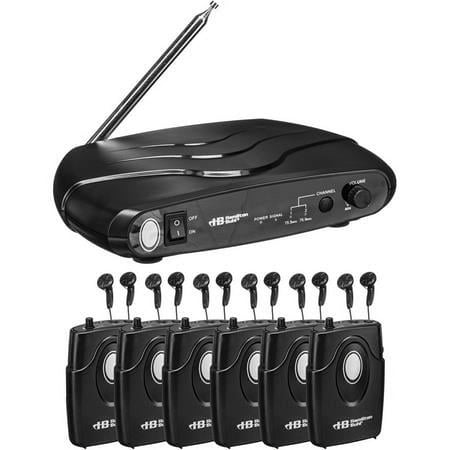 UPC: 0681181621804 | ALS700 Assistive Listening Dual Frequency System  Includes Transmitter  6x Receiver  6x Earbuds  Carrying Case