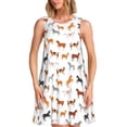 thumbnail image 1 of Balery Horses Vestidos de verano para mujer con estampado: vestido holgado sin mangas, vestido playero informal y cómodo para días calurosos., 1 of 7