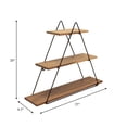 thumbnail image 4 of Decorative Triangle Wall Shelf for Home Decor - Elegant 3 Tier Shelf Organizer for Living Room, Bedroom, and Office Spaces - Small Storage for Books or Decor Display - 20", Brown, 4 of 9