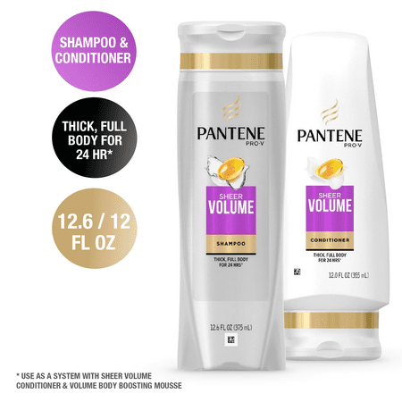 Pantene Pro-V Sheer Volume Shampoo and Conditioner Bundle (Best Drugstore Volumizing Shampoo And Conditioner)
