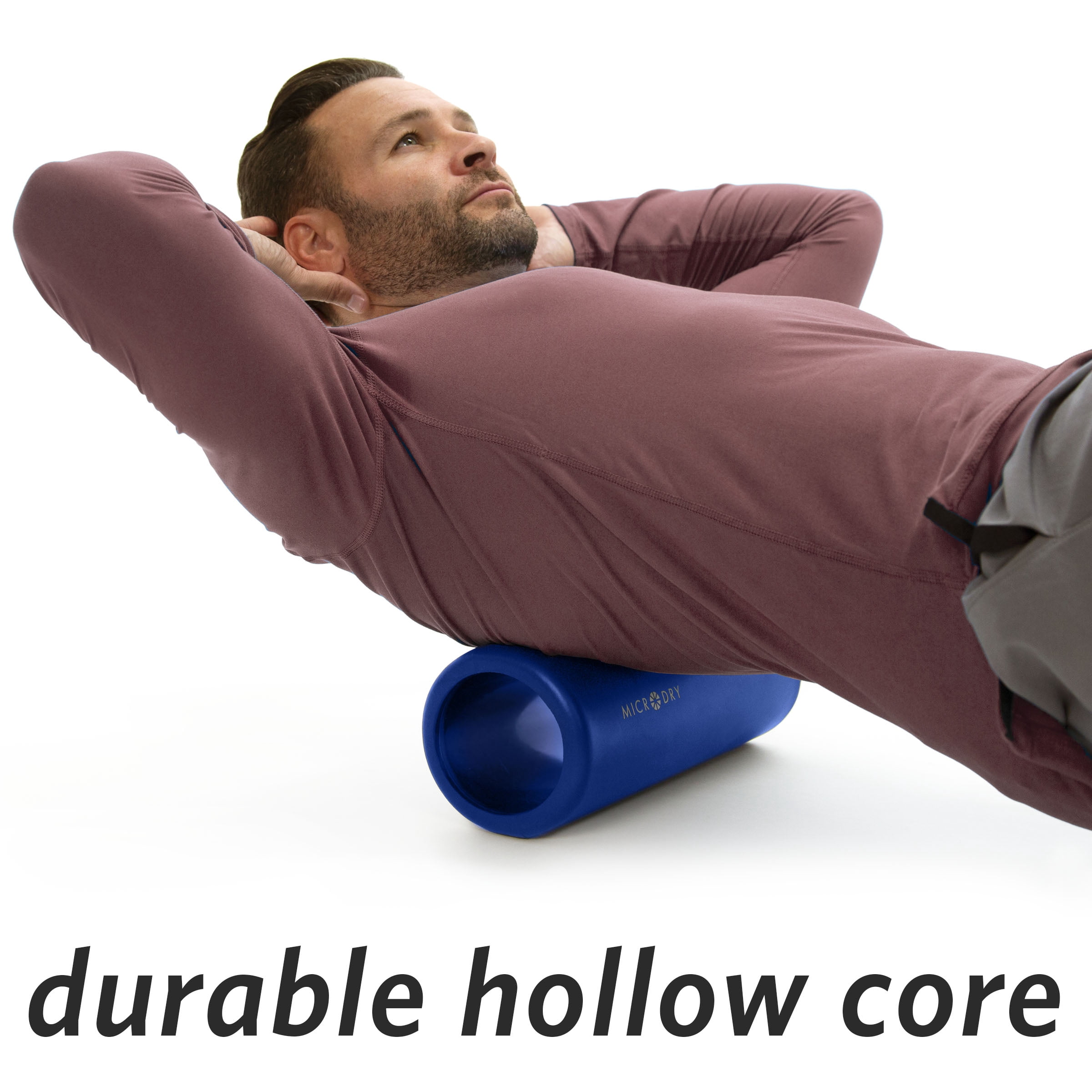 Microdry Fitness Foam Roller for Muscle Relief, Firm, 13" x 5.3", Blue