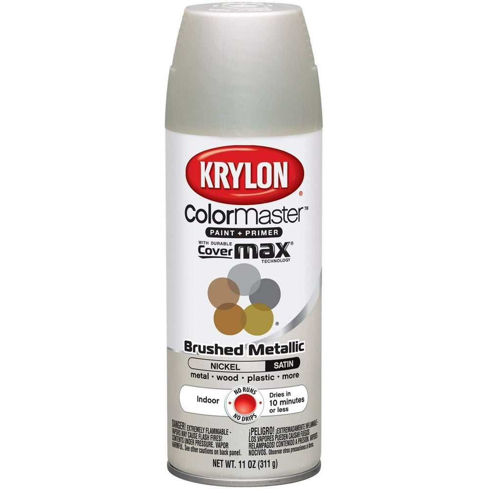 Krylon K05125507 ColorMaster Paint + Primer, Brushed Metallic, Satin
