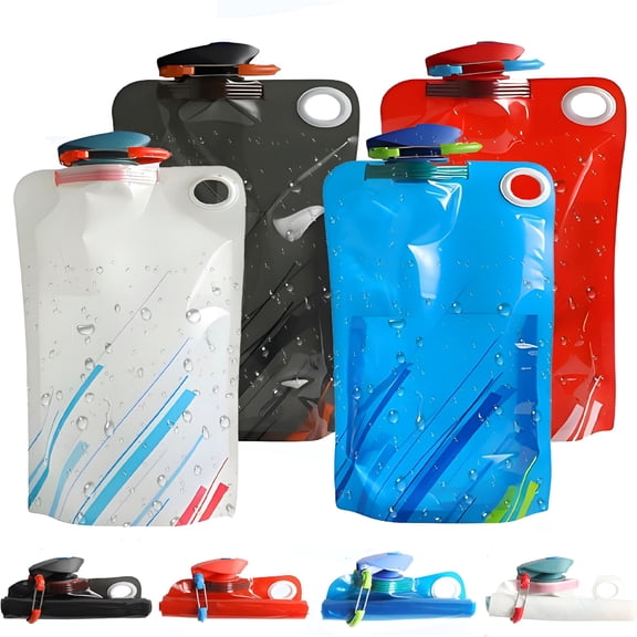 ACDANC 4 Pack Collapsible Water Bottle 33oz, Foldable Reusable