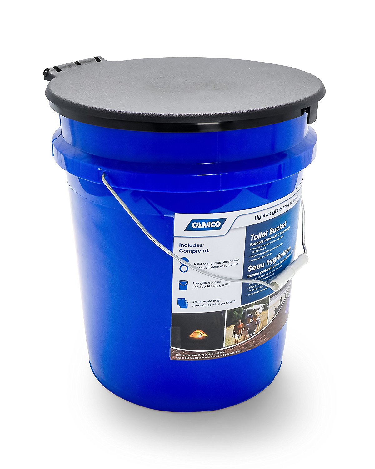 Camco 41549 5 Gallon Toilet Bucket with Seat