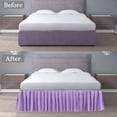 thumbnail image 3 of PiccoCasa Pleated Bed Skirts Polyester Dust Ruffle 14 inch Drop Purple Full, 3 of 6