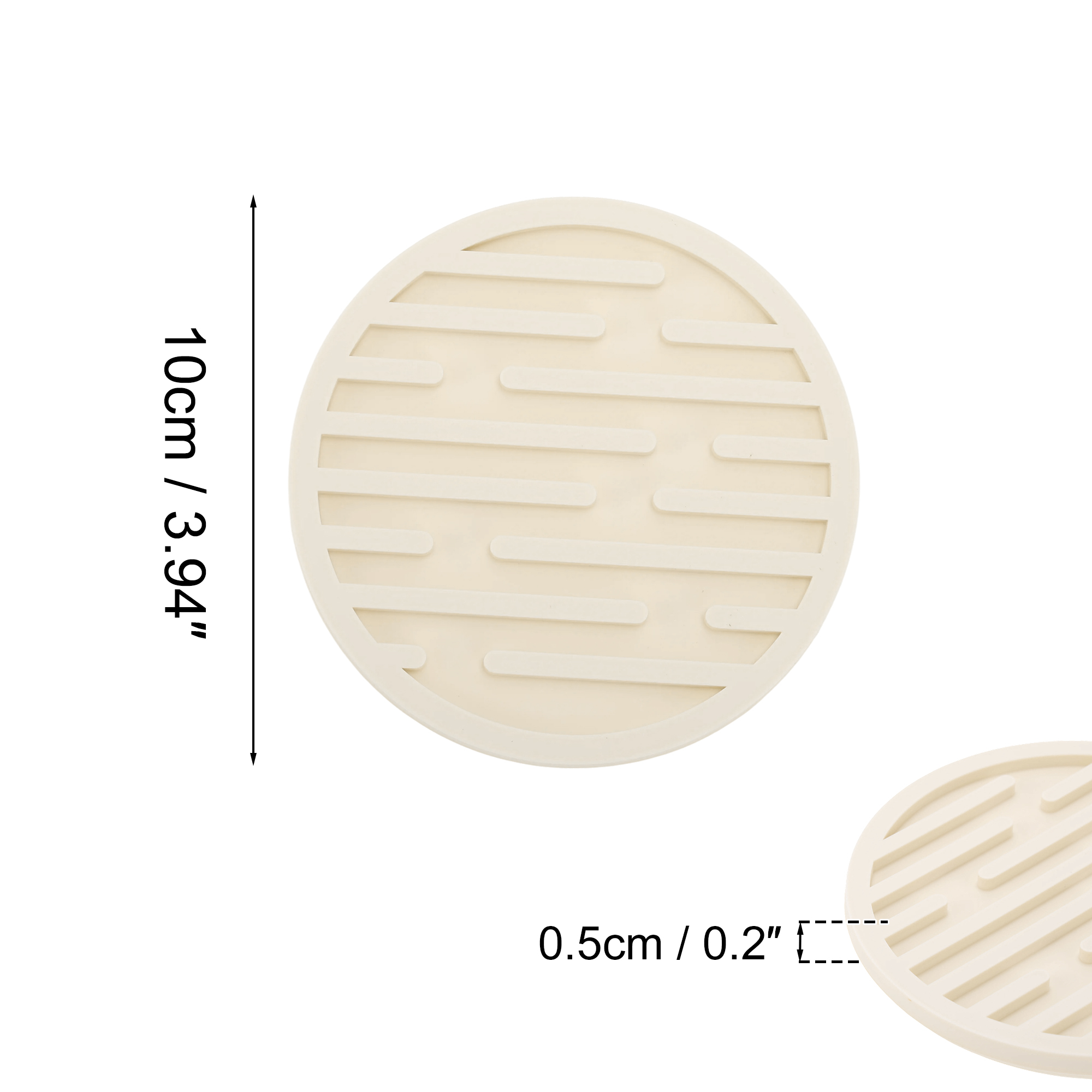 Unique Bargains Water-repellent Stripes Drink Coaster Set Beige