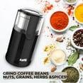 thumbnail image 4 of Kaffe Electric Coffee Grinder with Removable Cup (3.5oz) - Stainless Steel - Cleaning Brush Included - Espresso Coffee Bean Grinder for Home Use - Black, 4 of 6