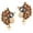 D359 Multicolor, variant on by Touchstone Indian bollywood crystals faux pearls whittled chand bali designer earrings in antique gold tone