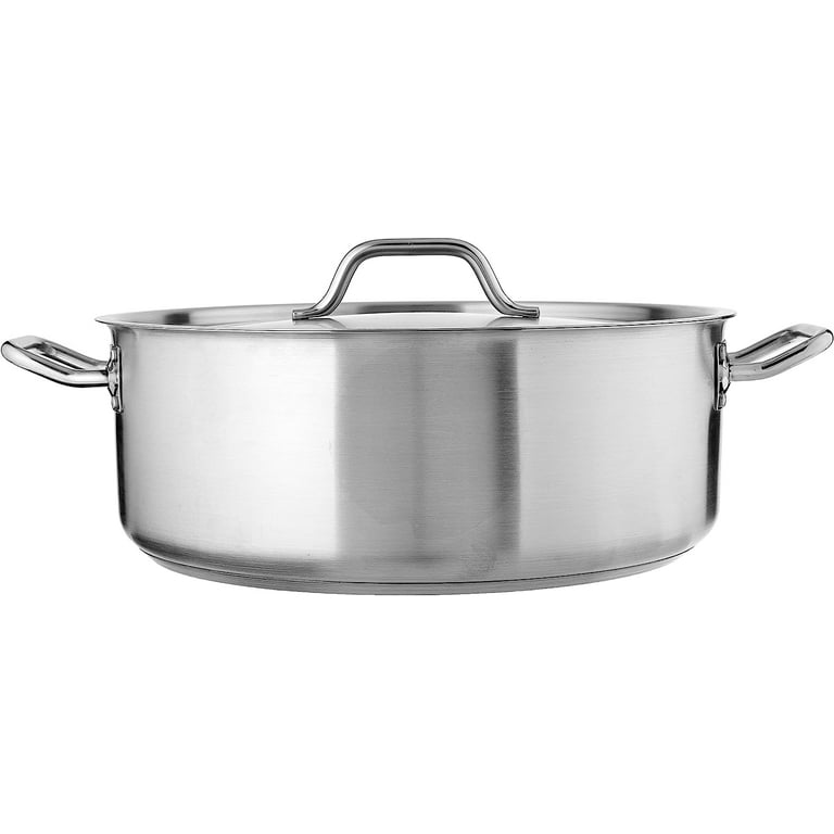 Winware by Winco Brazier With Cover, Stainless Steel 20 Quart 