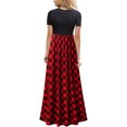 thumbnail image 2 of Vestido a cuadros para mujer, casual, de manga larga, vestido largo formal, vestido de franela para invitados de boda(Rojo-S) Nituyy GL715-FF89207A1, 2 of 6