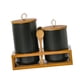 thumbnail image 5 of Juego de 2 botes de cocina, recipiente para café, té, azúcar, recipiente decorativo multiusos para almacenamiento de té y granos de café negro 1M 1L, 5 of 9