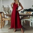 thumbnail image 5 of Mohiass Linen Dresses for Women 2025 V Neck Sleeveless Maxi Dress Summer Casual Tank Dress Beach Vacation Flowy Sundresses Wine M, 5 of 8