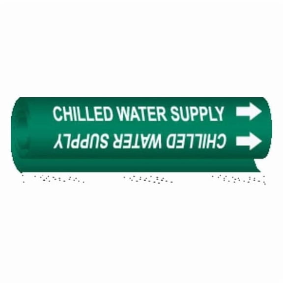 Brady Pipe Marker,Chilled Water Supply,Green, 5648-II 5648-II