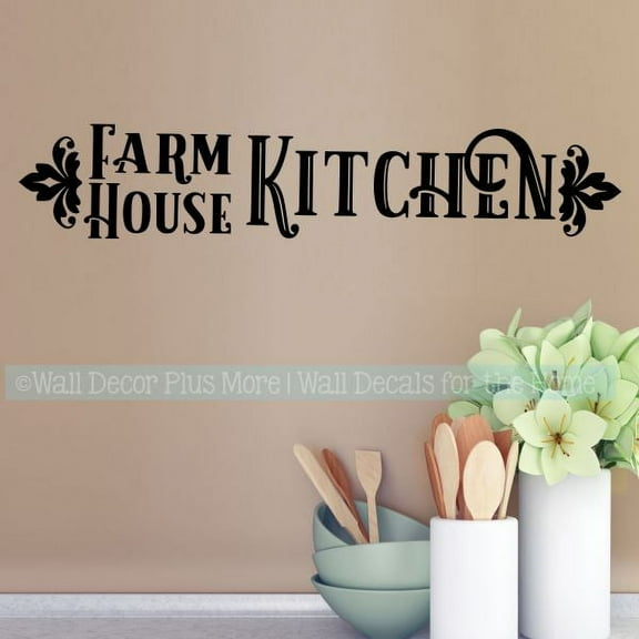 Kitchen Decor Vinyl Words Farmhouse Decals for Home Wall Art Decor 23x4.5-Inch Black