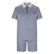 thumbnail image 4 of Mens Casual Pantalones Turndown Cuello Manga Corta Mitad Cremallera Blusa Y Bolsillos Pantalones Traje Deportivo para Diario, 4 of 9