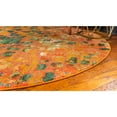 thumbnail image 3 of Unique Loom Ivy Jardin Rug Orange/Hunter Green 6' 1" Round Abstract Contemporary Perfect For Dining Room Entryway Bed Room, 3 of 6