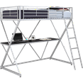 X Loft Bed over Workstation, Silver
