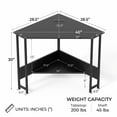 thumbnail image 5 of 28.5" Corner Computer Desk with Charging Station & Open Shelf, Triangle Laptop PC Work Table, Small Home office Desk,Black, 5 of 8