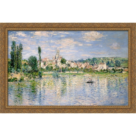 Vetheuil in Summer 40x26 Large Gold Ornate Wood Framed Canvas Art by Claude Monet