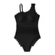 thumbnail image 1 of Trajes de baño para mujer, traje de baño de bikini de tirantes sin espalda de color liso para mujer, conjunto de bikini con bloques de color y hombros descubiertos, trajes de baño para mujer, trajes d, 1 of 2