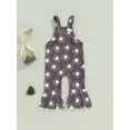 thumbnail image 4 of hirigin Toddler Kids Girls Overalls Sun Print Sleeveless Flare Pants Straps Jumpsuits Summer Casual One-Piece Clothes, 4 of 7