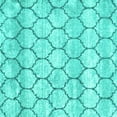 thumbnail image 1 of Ahgly Company Indoor Square Trellis Turquoise Blue Modern Area Rugs, 8' Square, 1 of 4