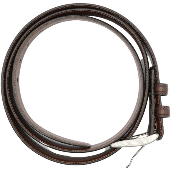 Torino Leather Ceinture en Peau de Kipskin Brun Bruni pour Homme - 48