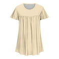 thumbnail image 4 of loopsun Plus Size Tops for Womens,Womens Summer Tops,Women's Fashion Printed T-shirt 3/4 Sleeves Blouse Round Neck Casual Tops Khaki XXL, 4 of 5