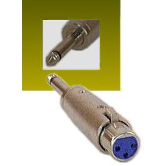 IEC L7225-0 "3 Pin XLR Female to 1/4"" Phone Male Unbalanced (2 pole on Phone Plug) Adapter"