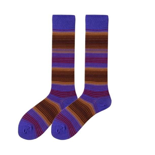 Zhuge 3 pares de calcetines casuales de tubo de algodón hasta la rodilla para mujer, calcetines largos hasta la rodilla de punto sólido, regalo para toda la temporada, elásticos, suaves (A27)